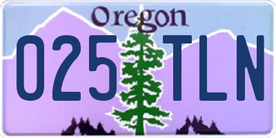 OR license plate 025TLN