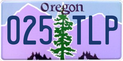 OR license plate 025TLP