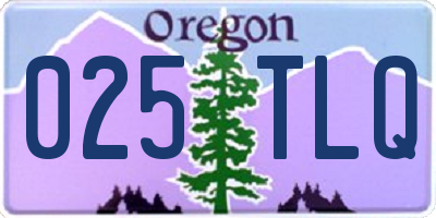 OR license plate 025TLQ