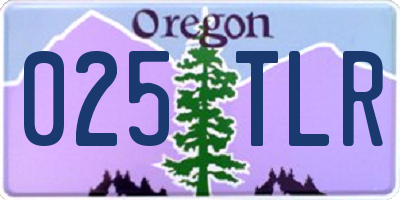 OR license plate 025TLR