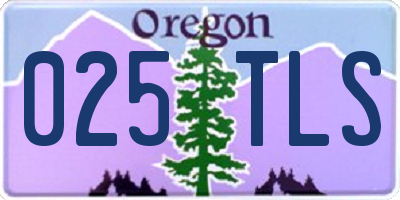 OR license plate 025TLS