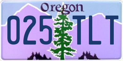 OR license plate 025TLT