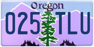 OR license plate 025TLU