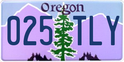 OR license plate 025TLY