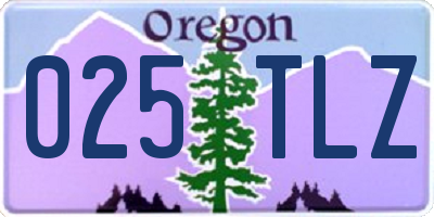 OR license plate 025TLZ