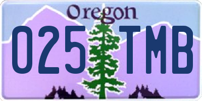 OR license plate 025TMB