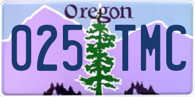 OR license plate 025TMC