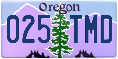 OR license plate 025TMD
