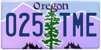 OR license plate 025TME