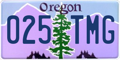 OR license plate 025TMG