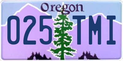 OR license plate 025TMI