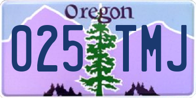 OR license plate 025TMJ