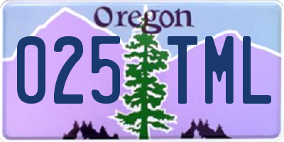 OR license plate 025TML