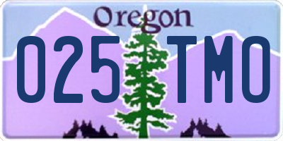 OR license plate 025TMO