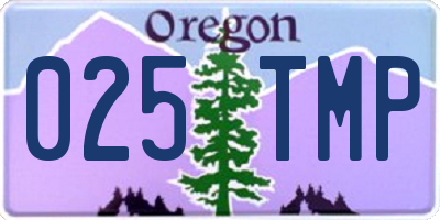 OR license plate 025TMP