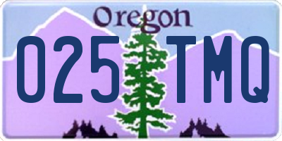 OR license plate 025TMQ