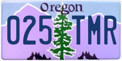 OR license plate 025TMR