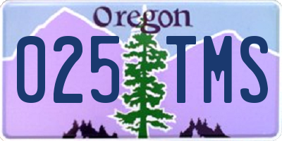 OR license plate 025TMS