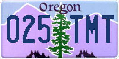 OR license plate 025TMT