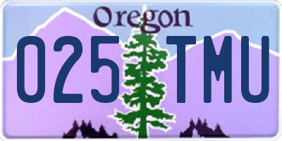 OR license plate 025TMU