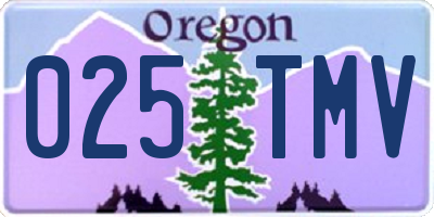 OR license plate 025TMV