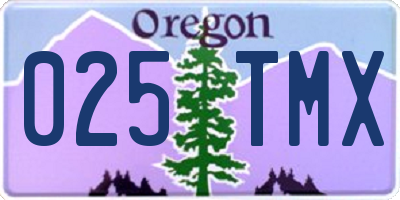 OR license plate 025TMX