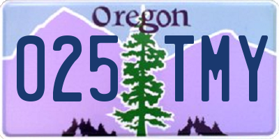 OR license plate 025TMY