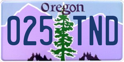 OR license plate 025TND