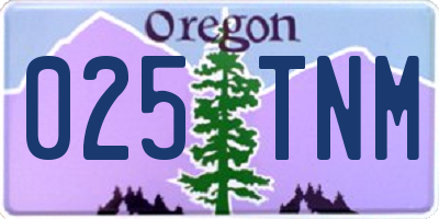 OR license plate 025TNM