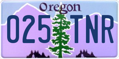 OR license plate 025TNR