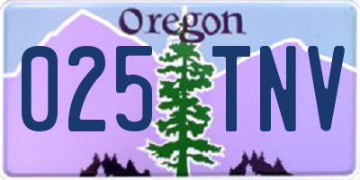 OR license plate 025TNV