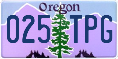 OR license plate 025TPG