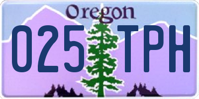 OR license plate 025TPH