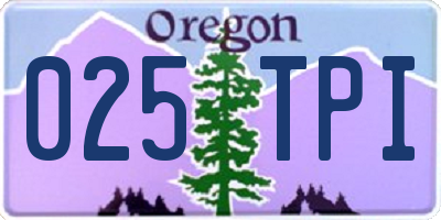OR license plate 025TPI