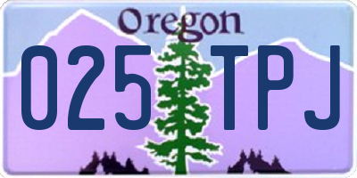 OR license plate 025TPJ