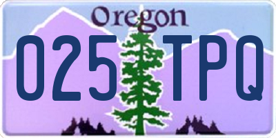 OR license plate 025TPQ