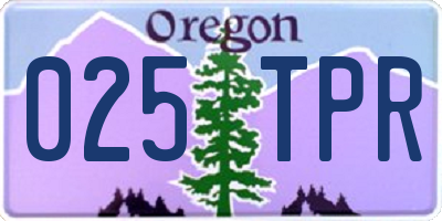 OR license plate 025TPR