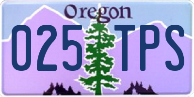 OR license plate 025TPS