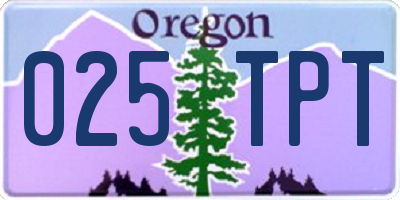 OR license plate 025TPT
