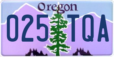 OR license plate 025TQA
