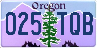 OR license plate 025TQB