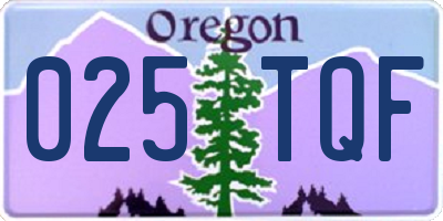 OR license plate 025TQF