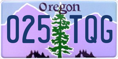 OR license plate 025TQG