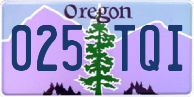 OR license plate 025TQI