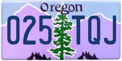 OR license plate 025TQJ