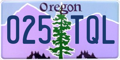 OR license plate 025TQL