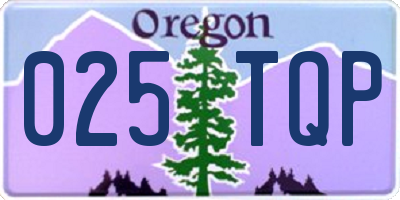 OR license plate 025TQP