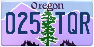 OR license plate 025TQR