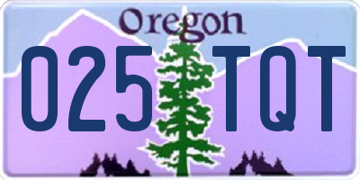 OR license plate 025TQT