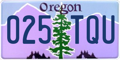 OR license plate 025TQU